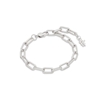 The Chain Addiction silvery chain bracelet with rectangular links