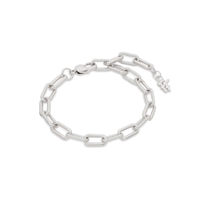 The Chain Addiction silvery chain bracelet with rectangular links-