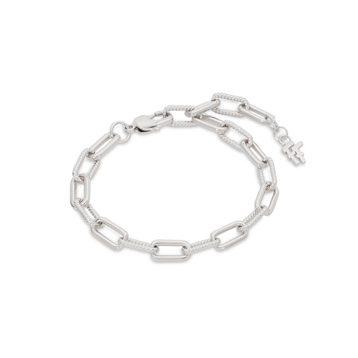 The Chain Addiction silvery chain bracelet with rectangular links-