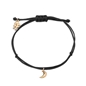 Fashionable.Me Cord Bracelet With Gold Plated Moon Motif-
