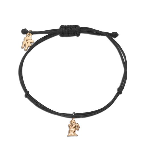 Fashionable.Me Cord Bracelet With Gold Plated Angel Motif-