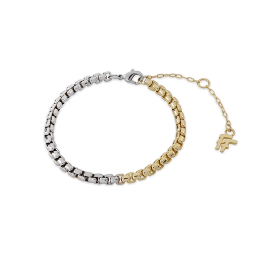 The Chain Addiction bi-color thin chain bracelet-