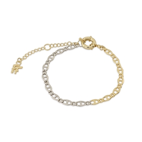 The Chain Addiction bi-color thin flat bracelet-