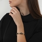 The Chain Addiction bicolor bracelet with black irregular link-