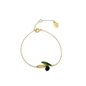 Anima Olea silver chain bracelet with leaves and olive motif-