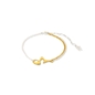 Beauty Flow bicolor double chain bracelet with irregular motif-