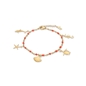 Mare Bello gold plated chain bracelet with coral enamel and charms-