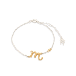 Star Sign silver chain bracelet with Scorpio sign-