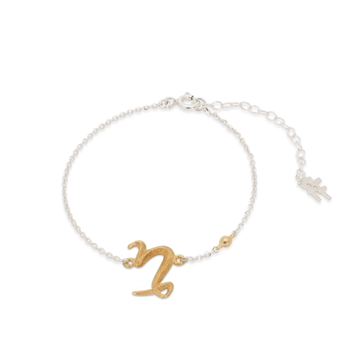 Star Sign silver chain bracelet with Capricorn sign-