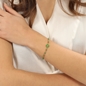 Blissful Heart4Heart gold plated chain bracelet with green enamel and motif-