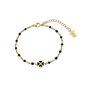 Blissful Heart4Heart gold plated chain bracelet with black enamel and motif-