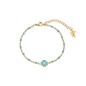 Blissful Heart4Heart gold plated chain bracelet with turquoise enamel and motif-