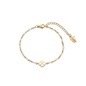 Blissful Heart4Heart gold plated chain bracelet with white enamel and motif-