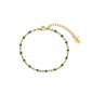 Blissful Heart4Heart gold plated chain bracelet with green enamel-