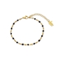Blissful Heart4Heart gold plated chain bracelet with black enamel-