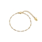 Blissful Heart4Heart gold plated chain bracelet with white enamel-