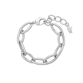 The Chain Addiction silvery chain bracelet with oval links-