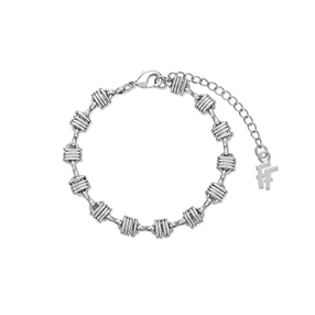 The Chain Addiction silvery chain bracelet with oval irregular links-