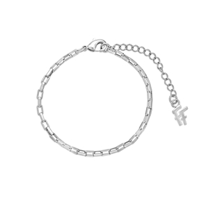 The Chain Addiction silvery chain bracelet with small rectangular links-
