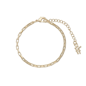 The Chain Addiction gold plated chain bracelet with small rectangular links-