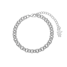 The Chain Addiction silvery chain bracelet with round links-