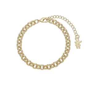The Chain Addiction gold plated chain bracelet with round links-