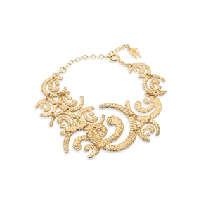 Wavy Flair gold plated chain bracelet with wavy motifs pattern-