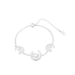 Wavy Flair silver chain bracelet with wavy motifs-