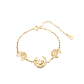Wavy Flair gold plated chain bracelet with wavy motifs-