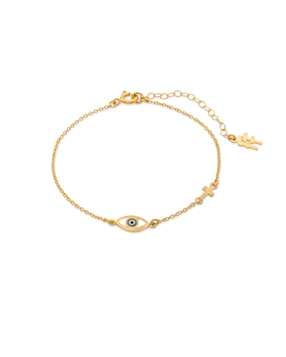 Eyez on me gold plated chain bracelet with eye motif-