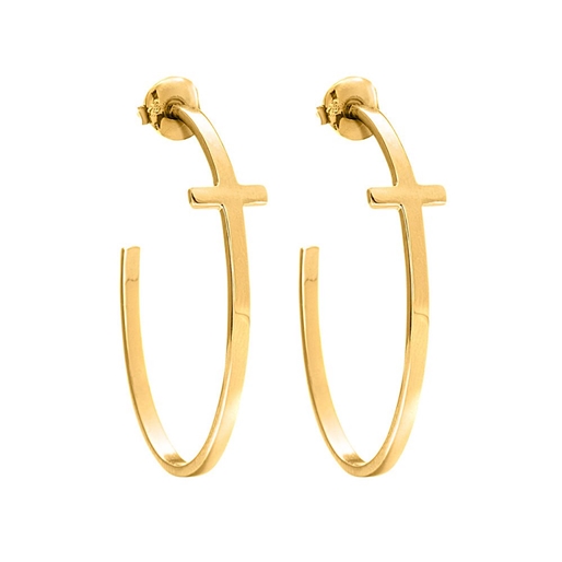 Carma 18k Yellow Gold Plated Brass Hoop Earrings-