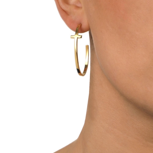 Carma 18k Yellow Gold Plated Brass Hoop Earrings-