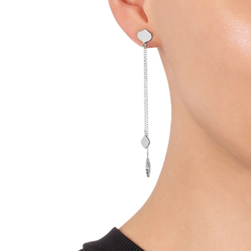 Chic Princess Silver Plated Long Earrings-