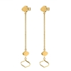 Chic Princess Yellow Gold Plated Long Earrings
