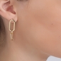 The Chain Addiction gold plated long earrings with rectangular links-