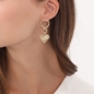 The Chain Addiction gold plated earrings with heart motif-