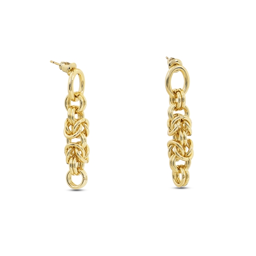 The Chain Addiction gold plated drop chain earrings-