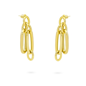 The Chain Addiction gold plated earrings with oval links-
