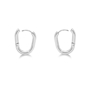 Hoops! small oblong silvery earrings-