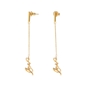 Melting Heart gold plated chain earrings with love motif  -