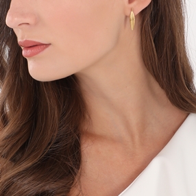 Anima Olea silver dangle earrings with olive leaf motif-