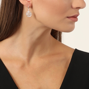 Kallos small dangle earrings with silver coin motif-