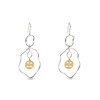 Kallos large dangle earrings with irregular links and coin motifs