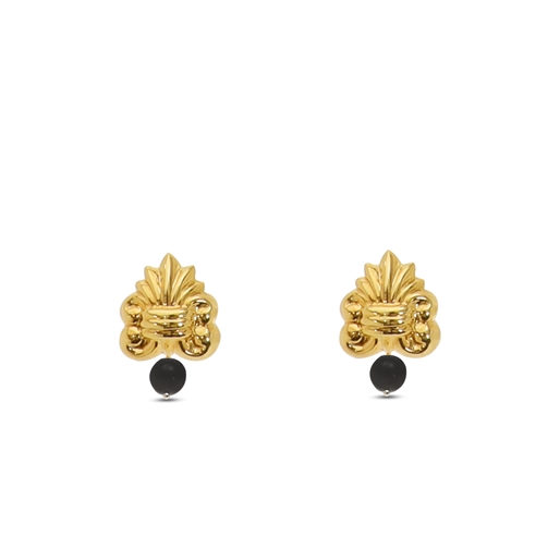 Archaics gold plated earrings palmette and quartz-