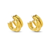 Hoops! large triple hoop gold plated earrings