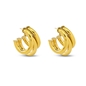 Hoops! large triple hoop gold plated earrings-