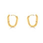 Hoops! small oblong gold plated earrings-