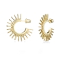 Shine on me gold plated hoops with sunray motif-