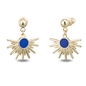 Shine on me gold plated dangle earrings sunray motif and enamel-