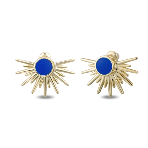 Shine on me gold plated studs sunray motif and enamel-